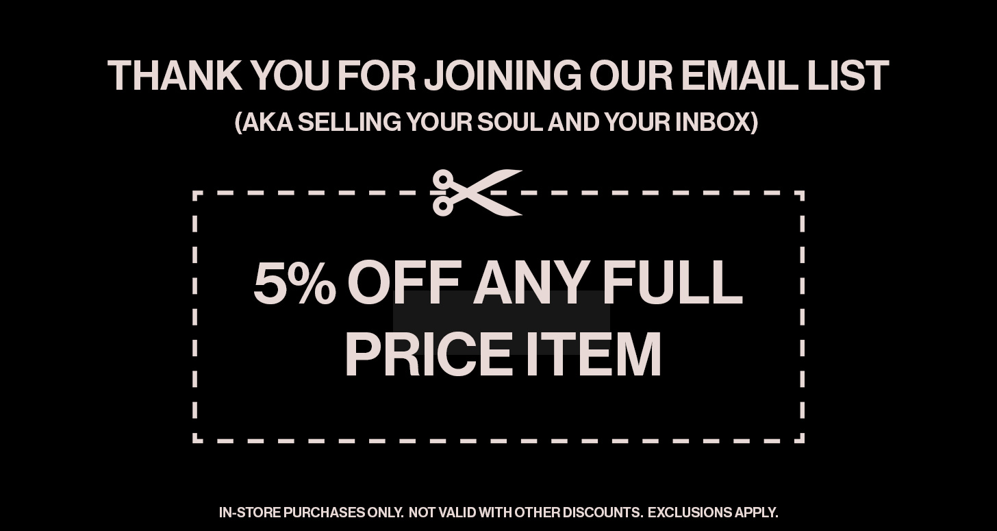 Graphic design of a coupon for joining an email list for POLA Marketing Agency's guide to email marketing.